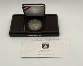 1989 US Congressional Bicentennial Proof Silver Dollar