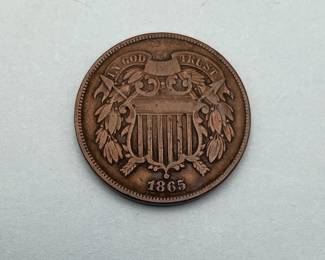 1865 US 2 Cent Piece