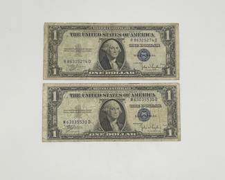 Two 1935-E $1 Silver Certificates