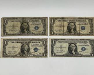 Four (4) 1935-G & H $1 Silver Certificates