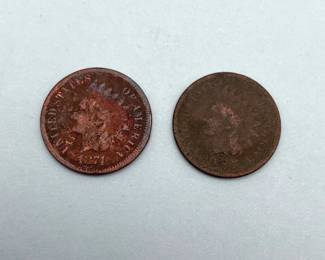 1874 & 1875 Indian Head Cents