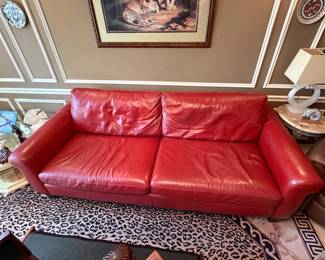 Nice Red Leather Sofa
