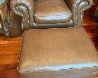 Leather Chair and Ottoman - Loft Area