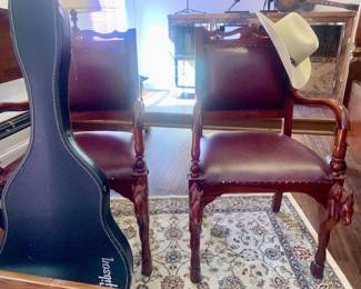 Horse head vintage leather chairs