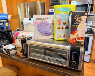 Babycakes tool, candy making kit, Ninja air fryer oven, coffee makers, quick chop