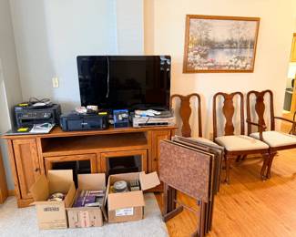 TV, TV stand, TV trays, epson printer, canon pixma printer, VHS & DVD player
