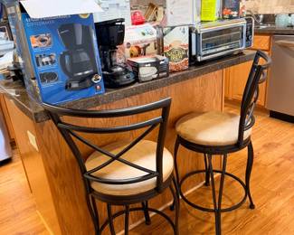 Bar Stools, coffee makers, coffee filters, Ninja air fryer oven, cake pop tool