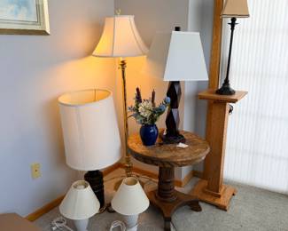 Lamps, and wooden end table for a crafty DIY-ers next project