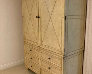 Lexington leather armoire w tons or storage 