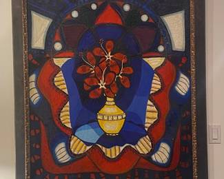 Large oil on canvas by A. Pelaez 