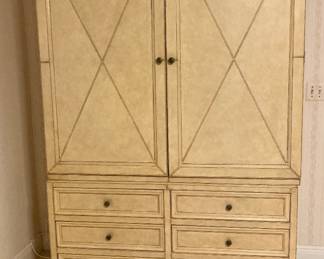 Lexington leather armoire fits a 50 inch tv inside 