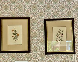 Antique French floral prints (2) 