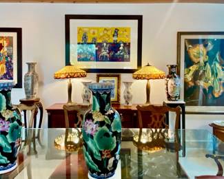 Art by Cundo Bermúdez and Rondon , Asian vases , stands 