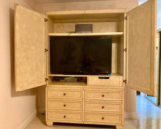 Lexington leather armoire 