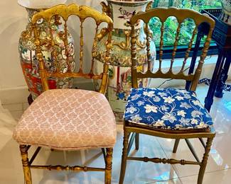 Italian chairs and Asian vases 