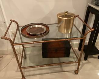 Metal bamboo bar cart 