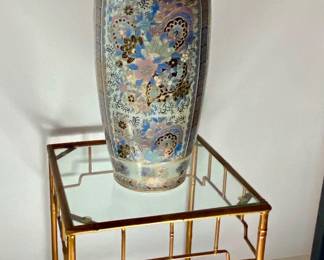 Large vase , metal bamboo table/stand 