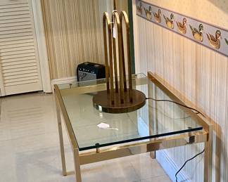 Bronce lamp , bro ce side table 