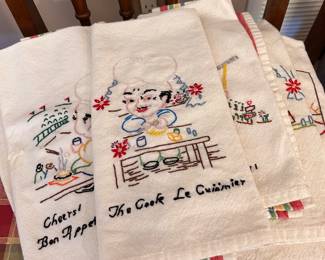 hand stitched dish towels