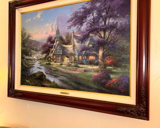 THOMAS KINKADE FRAMED ART WITH PAPERS