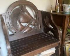 Hand Carved, wooden desk.