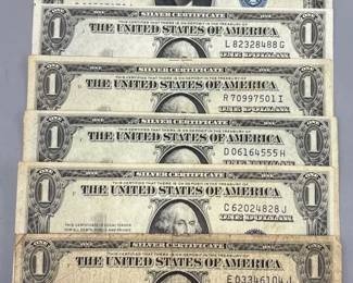Seven $1 Silver Certificates