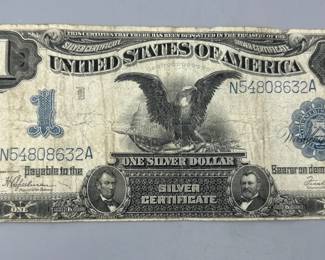 1899 $1 Silver Dollar Certificate, Black Eagle Note