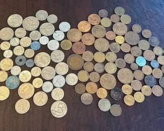 Large Lot of Foreign Coins including Germany, Canada, China and Mexico