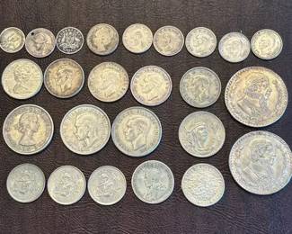 Lot of Foreign Coins Part Silver