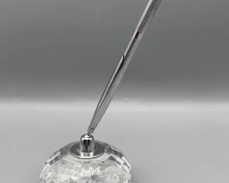 Waterford Crystal paperweight and Pen