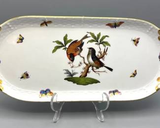 Herend Bird Butterfly Rectangular Platter