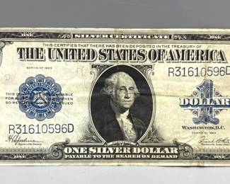 002 1923 $1 Silver Certificate Blue Seal Horse Blanket