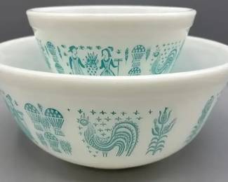 Vintage Pyrex Mixing Bowls  Amish Butter Print