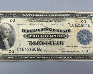 1918 Series $1 Federal Reserve Bank Note from Philadelphia district