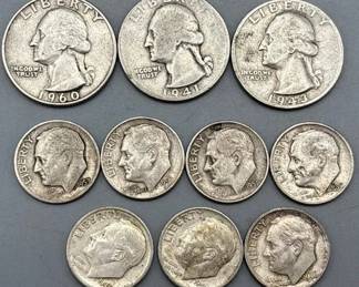 Silver Quarters And Dimes