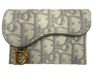 Christian Dior Oblique Canvas Saddle Card Holder Wallet