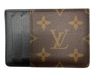 Louis Vuitton Monogram Canvas & Black Leather Card Holder