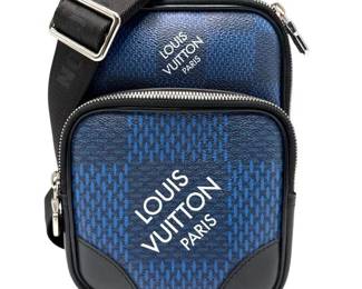 Louis Vuitton Damier Graphite Blue Avenue Sling Bag
