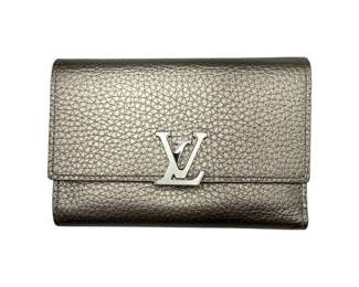 Louis Vuitton Metallic Taurillon Leather Capucines Wallet + Box