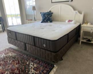King Ethan Allen Cottage Headboard and Rails $300. Sterns and Foster King Matress and Boxspring SOLD