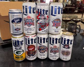 Super Bowl beer cans from 1993 up