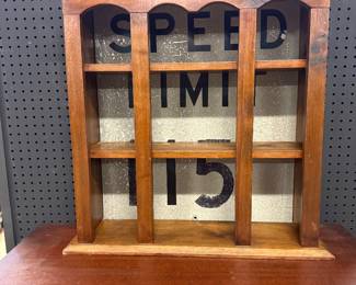 Full cart shelf made with speed limit sign
