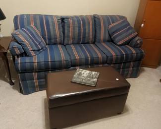 Sleeper sofa, storage ottoman 