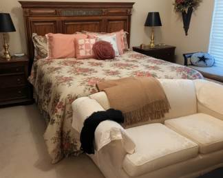 King size leaded glass insert bed