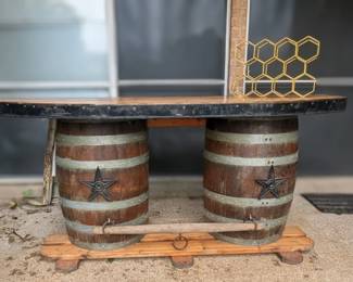 Custom rustic outdoor kitchen bar