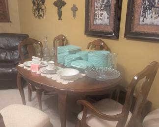Formal dining table, 6 chairs