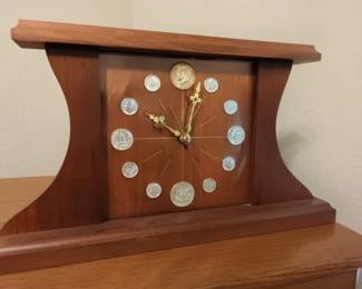 Marion Kay 1964 last US silver coinage clock