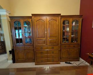 3-piece, wood entertainment center