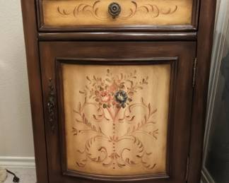 Handpainted wooden end table