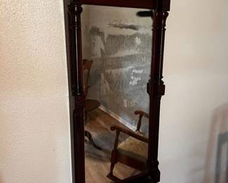 Antique Wall Mirror Has some silvering loss. Will need back board & top corner border piece put back on 26” across x 47” tall  Must be able to move and load yourself.